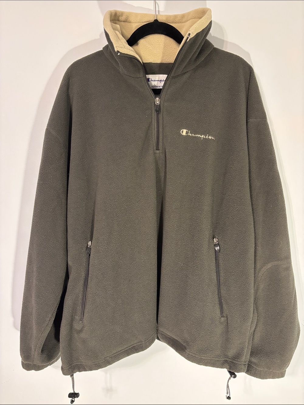 Champion Olive Fleece Half-Zip Pullover